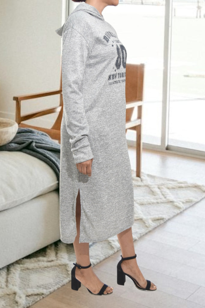Ladies Light Grey Hoody Knit Dress - Brooklyn 80 - StylePhase SA