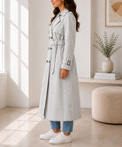 Ladies Light Grey Lined Trench Coat - StylePhase SA