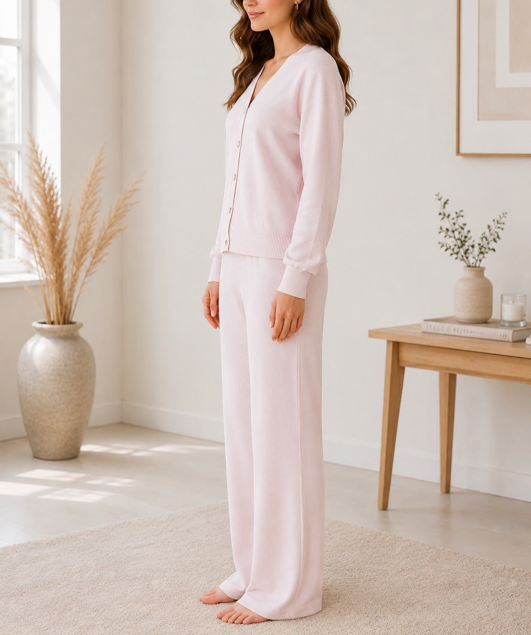 Ladies Light pink Jersey Knit Two Piece Set - StylePhase SA