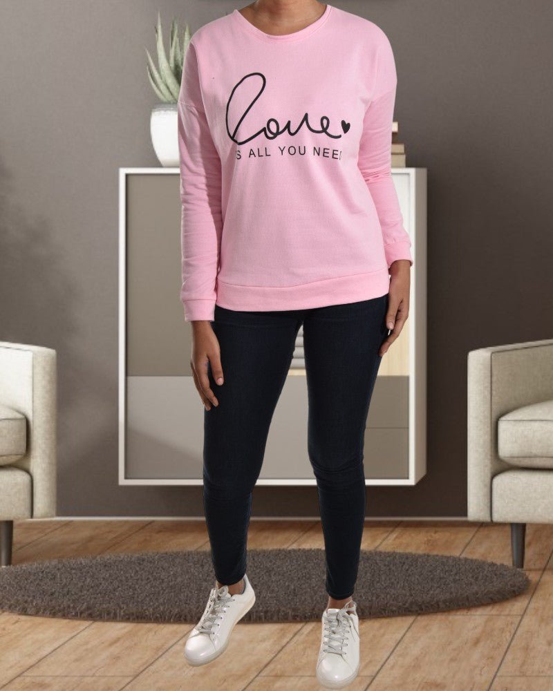 Ladies Light Pink Printed Sweater - StylePhase SA