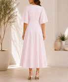 Ladies Light Pink Textured Floral Detail Dress - StylePhase SA