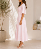Ladies Light Pink Textured Floral Detail Dress - StylePhase SA