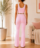 Ladies Light Pink Wide Leg Two-Piece Activewear Set - StylePhase SA
