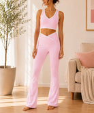 Ladies Light Pink Wide Leg Two-Piece Activewear Set - StylePhase SA