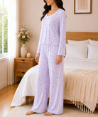 Ladies Lilac And Pink Floral Pyjama - StylePhase SA