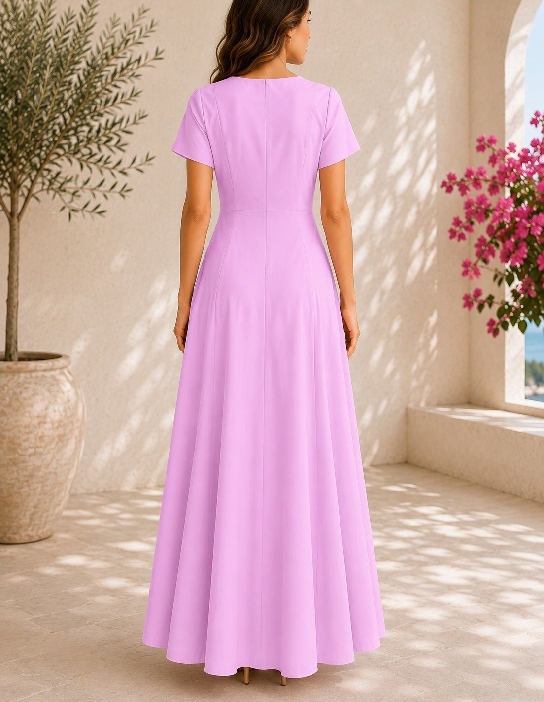 Ladies Lilac Bow Pocket Dress- New Feeling - StylePhase SA