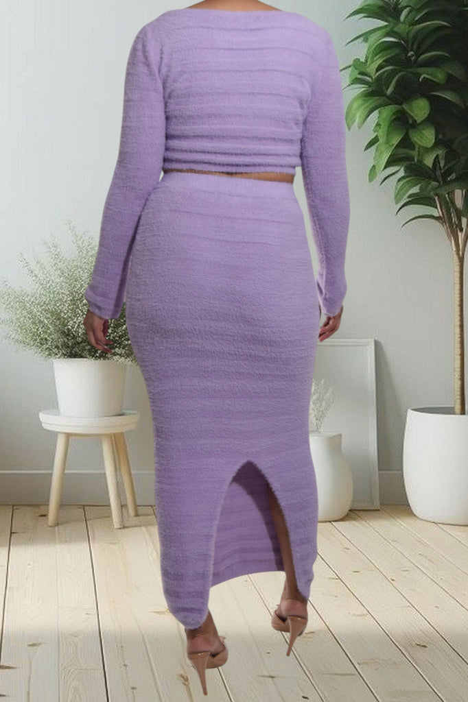 Ladies Lilac Jersey Two Piece Set - StylePhase SA