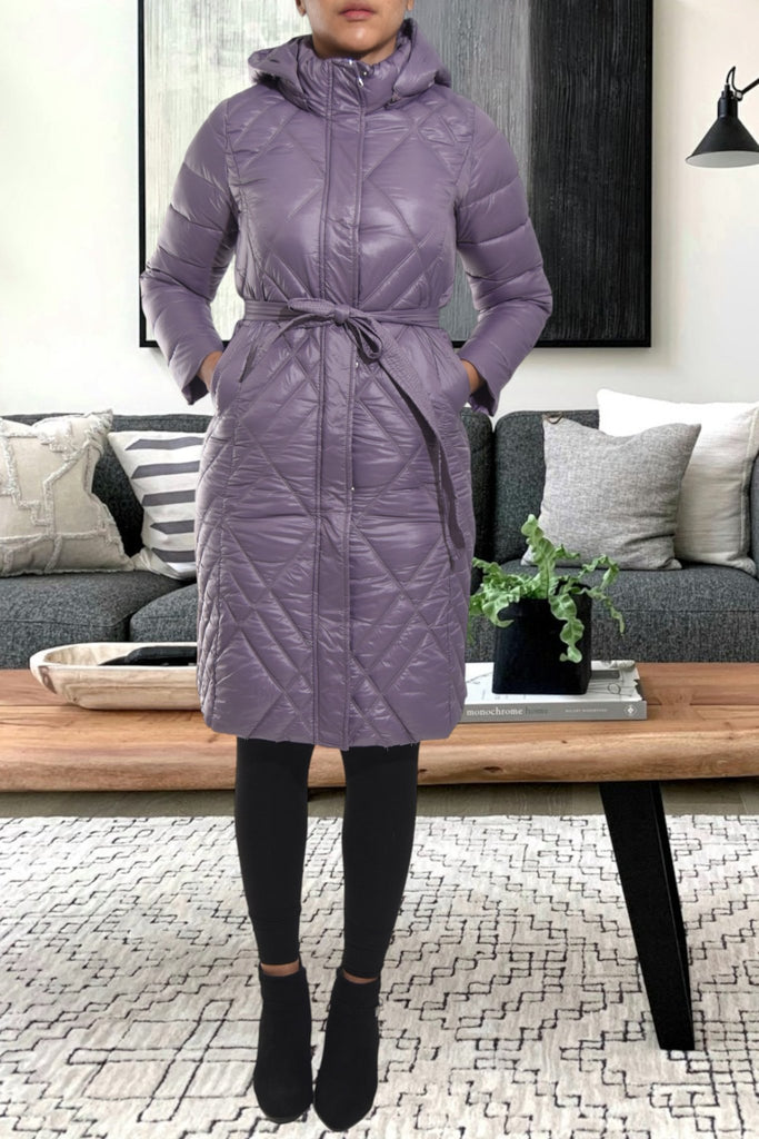 Ladies Lilac Long Puffer Jacket - StylePhase SA
