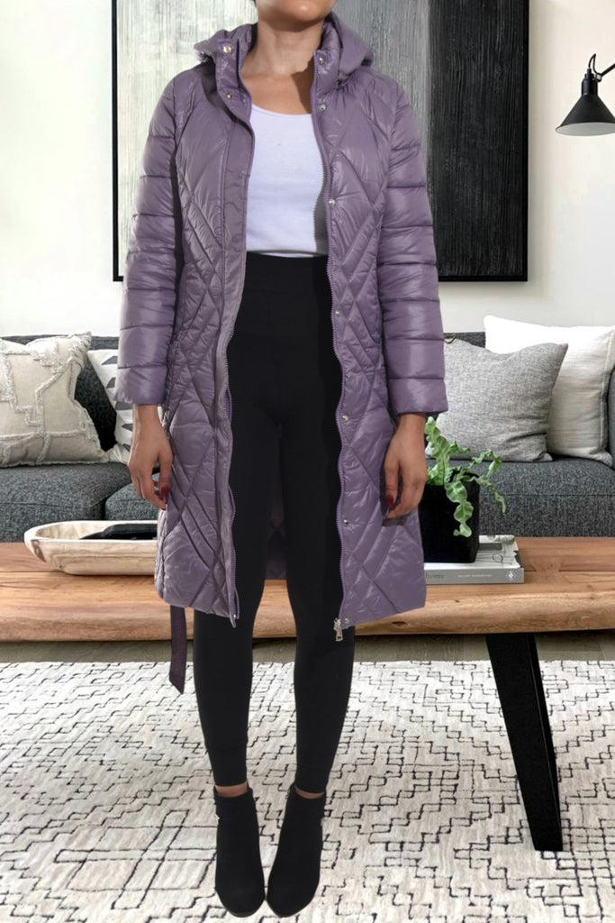 Ladies Lilac Long Puffer Jacket - StylePhase SA