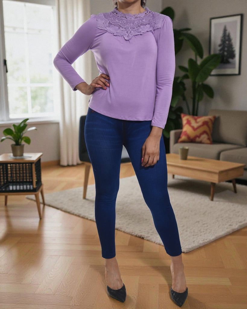 Ladies Lilac Long Sleeve Top - StylePhase SA