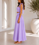 Ladies Lilac Maxi Two-Piece Set - StylePhase SA