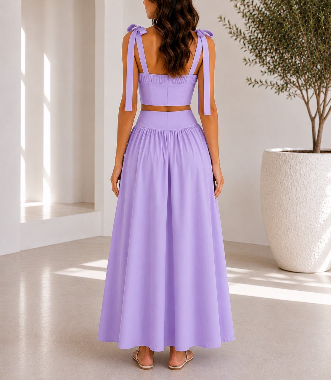 Ladies Lilac Maxi Two-Piece Set - StylePhase SA