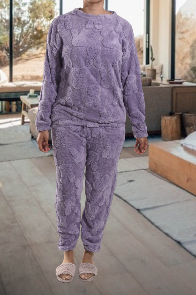 Ladies Lilac Plush Pj Set - StylePhase SA