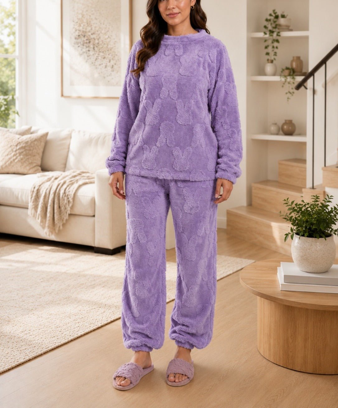 Ladies Lilac Plush Pj Set - StylePhase SA
