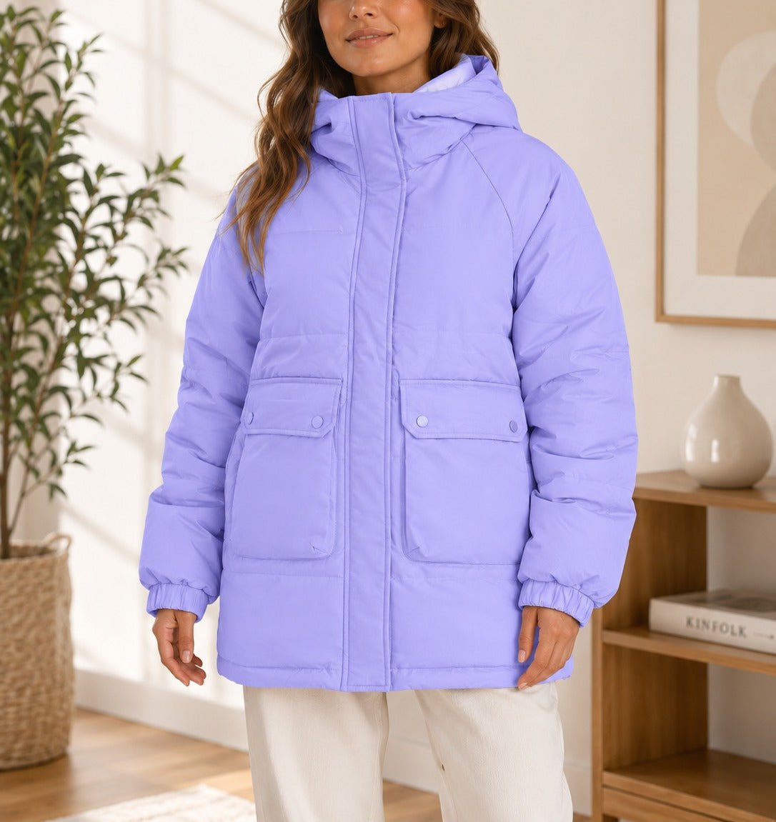 Ladies Lilac Puffer Hoody jacket - StylePhase SA