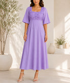 Ladies Lilac Textured Floral Detail Dress - StylePhase SA