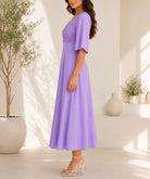 Ladies Lilac Textured Floral Detail Dress - StylePhase SA