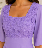 Ladies Lilac Textured Floral Detail Dress - StylePhase SA