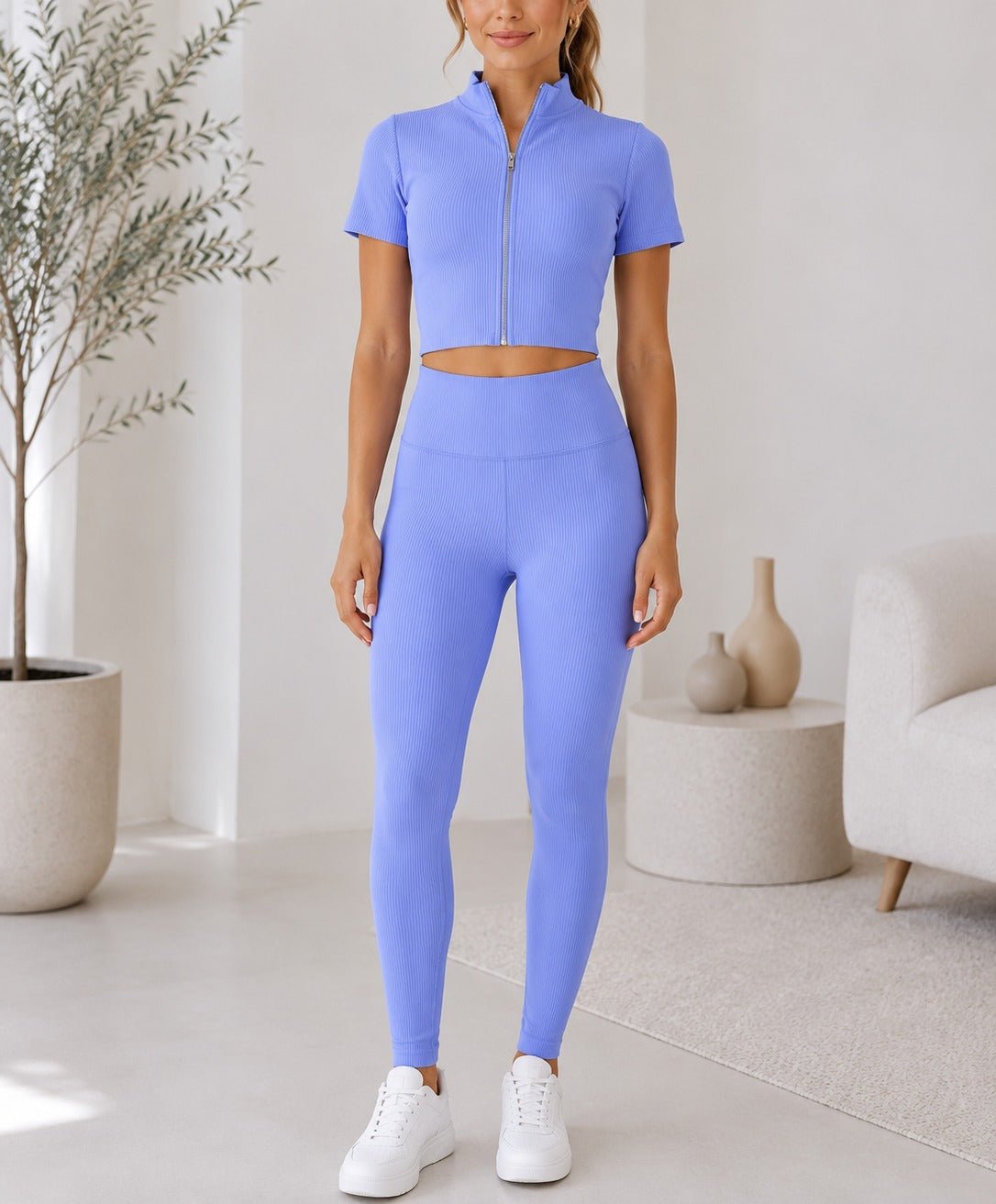Ladies Lilac Zip Up Two-Piece Activewear Set - StylePhase SA