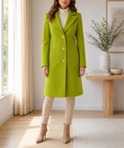 Ladies Lime 3 Button Melton Coat - StylePhase SA