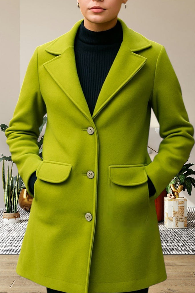 Ladies Lime 3 Button Pocket Coat - StylePhase SA