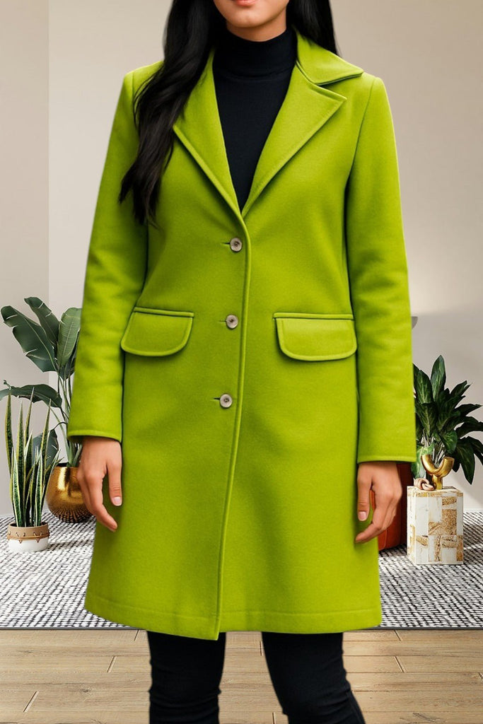 Ladies Lime 3 Button Pocket Coat - StylePhase SA