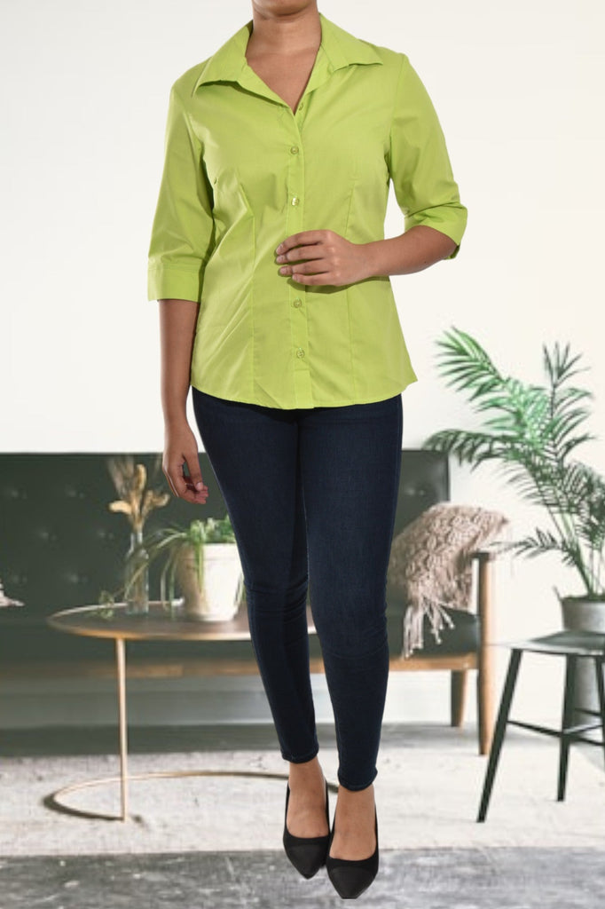 Ladies Lime Button Front Shirt - StylePhase SA