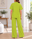Ladies Lime Button Shirt Two-Piece Set - StylePhase SA
