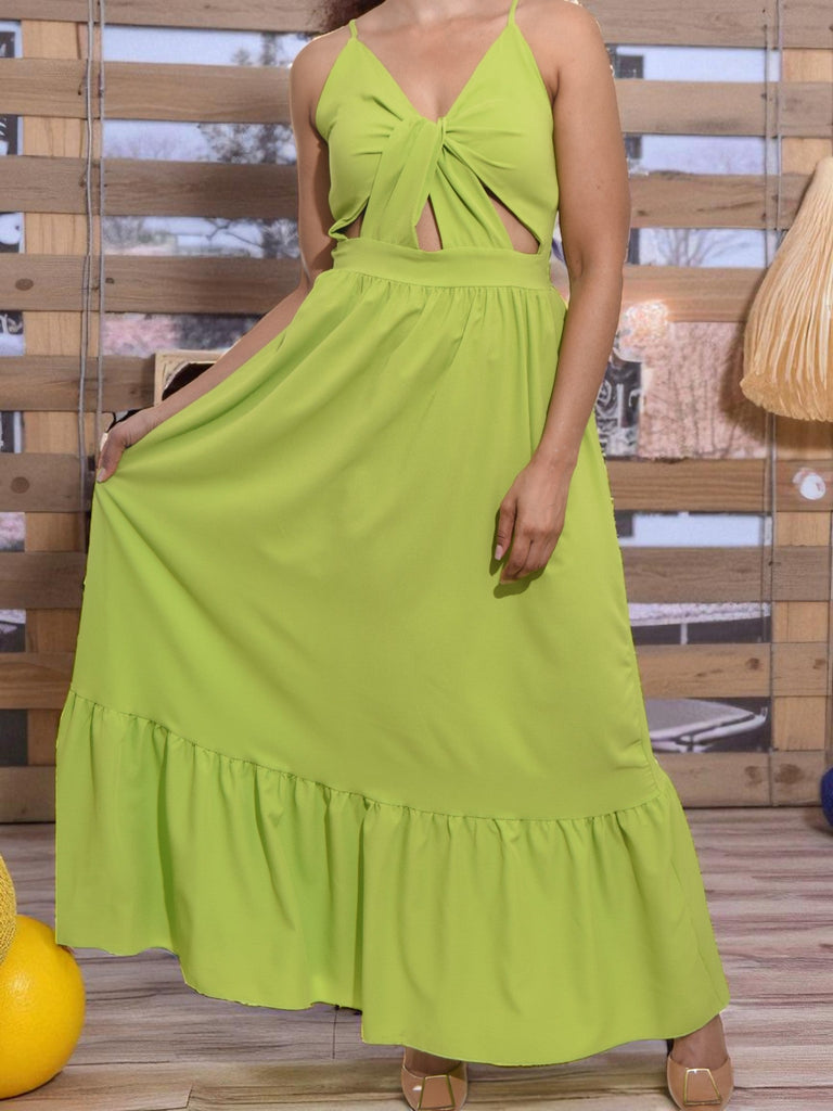 Ladies Lime Front Tie Dress - StylePhase SA
