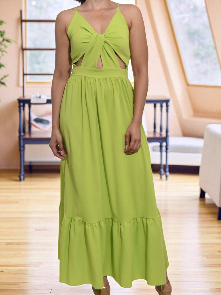 Ladies Lime Front Tie Dress - StylePhase SA