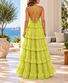Ladies Lime Layered Maxi Strappy Dress - StylePhase SA