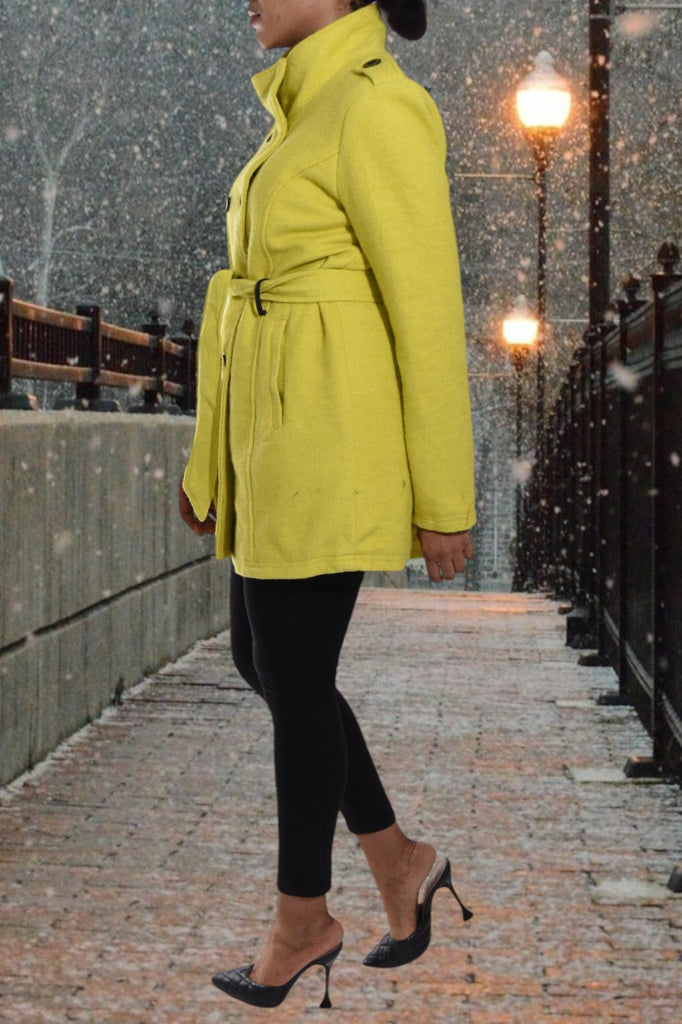 Ladies Lime Melton Coat - StylePhase SA