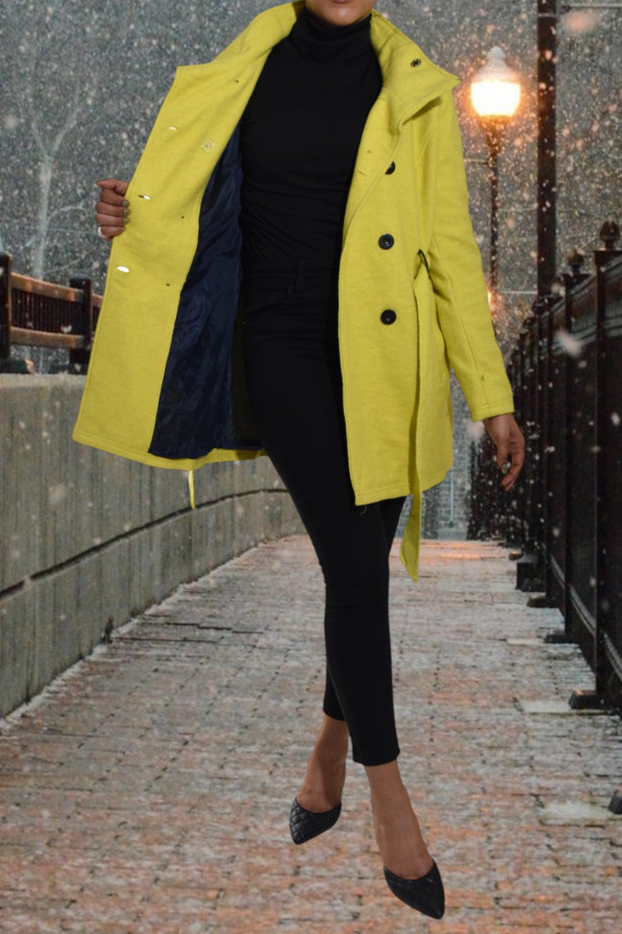 Ladies Lime Melton Coat - StylePhase SA