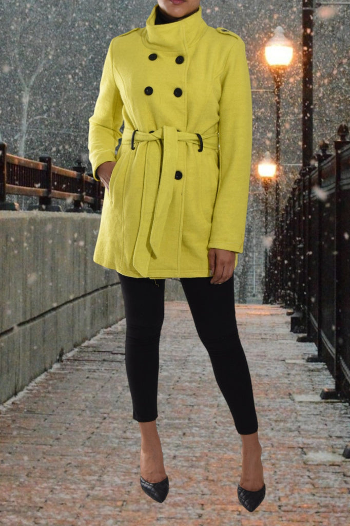 Ladies Lime Melton Coat - StylePhase SA