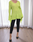 Ladies Lime Ruffle Sleeve Top - StylePhase SA