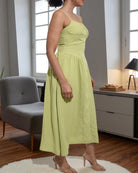 Ladies Lime Zip Back Panel Dress - StylePhase SA