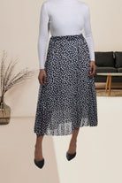 Ladies Lined Navy Printed Skirt - StylePhase SA