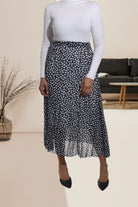 Ladies Lined Navy Printed Skirt - StylePhase SA