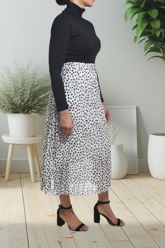 Ladies Lined White Printed Skirt - StylePhase SA