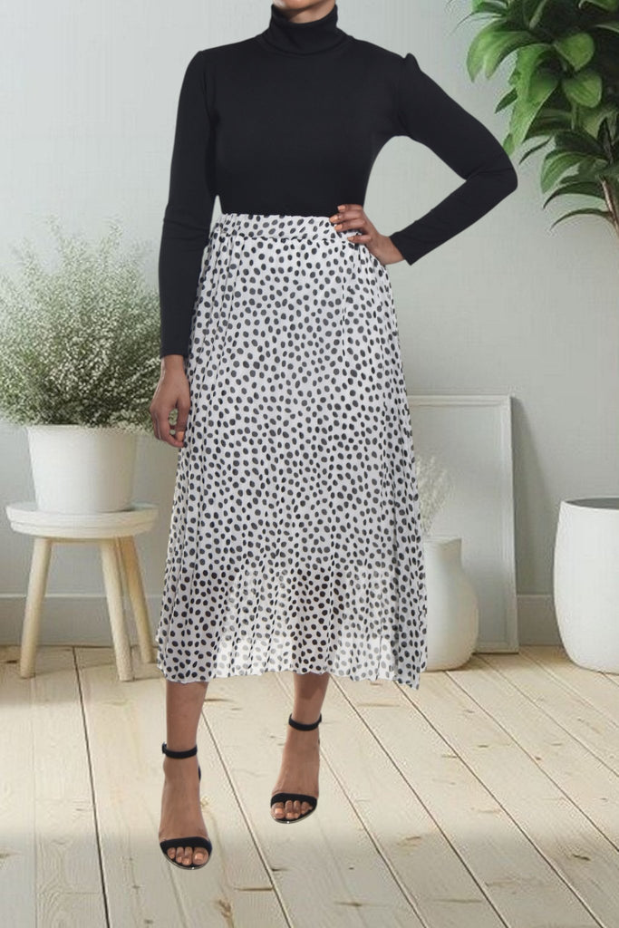 Ladies Lined White Printed Skirt - StylePhase SA