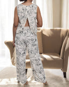 Ladies Linen Slit Back Two - Piece Set - StylePhase SA
