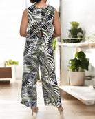 Ladies Linen Slit Back Two - Piece Set - Fern Print - StylePhase SA