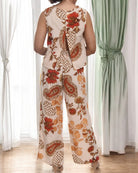 Ladies Linen Slit Back Two - Piece Set - Paisley Print - StylePhase SA
