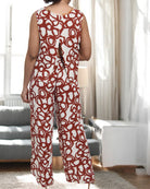 Ladies Linen Slit Back Two - Piece Set - Swirl Print - StylePhase SA
