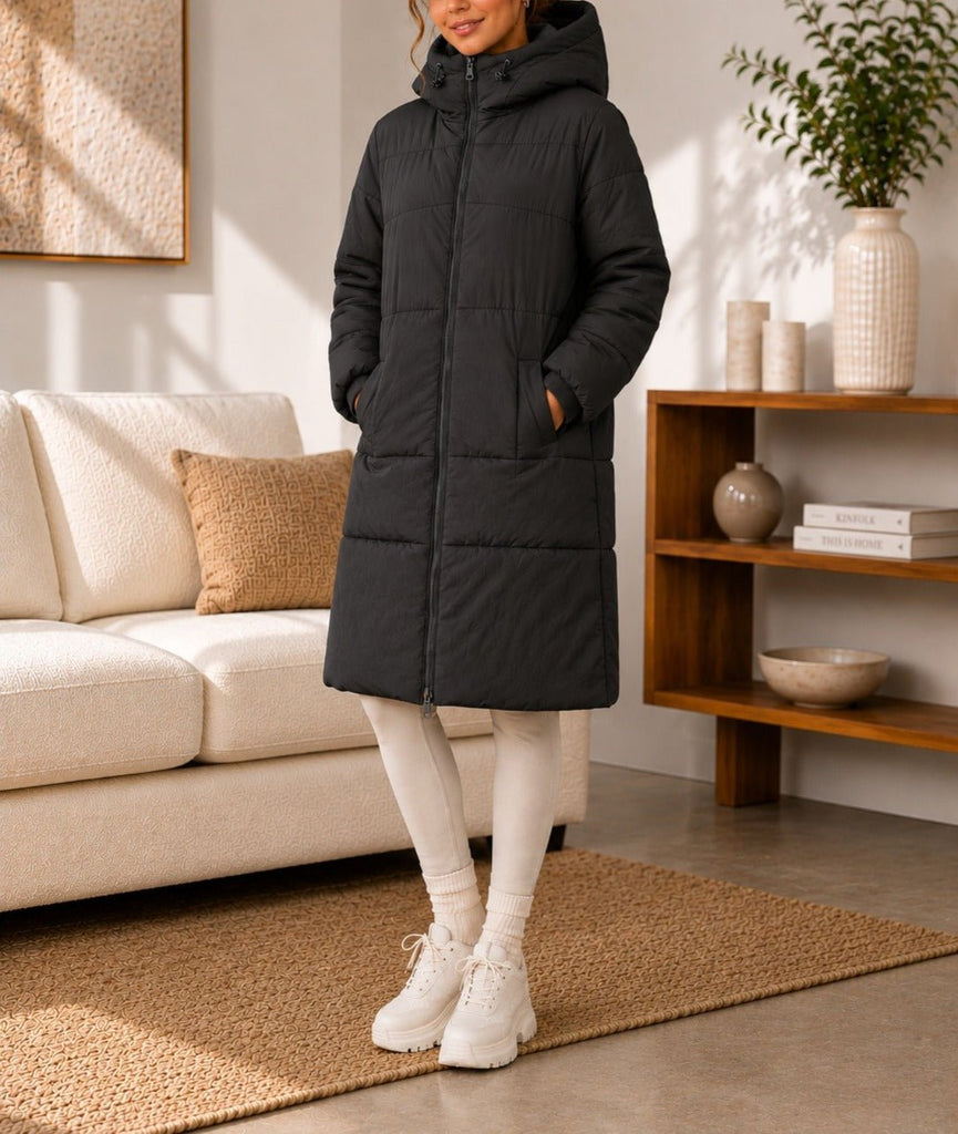 Ladies Grey Puffer Hoody Jacket | StylePhase SA