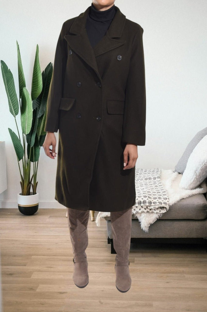 Ladies Long Olive Coat - StylePhase SA