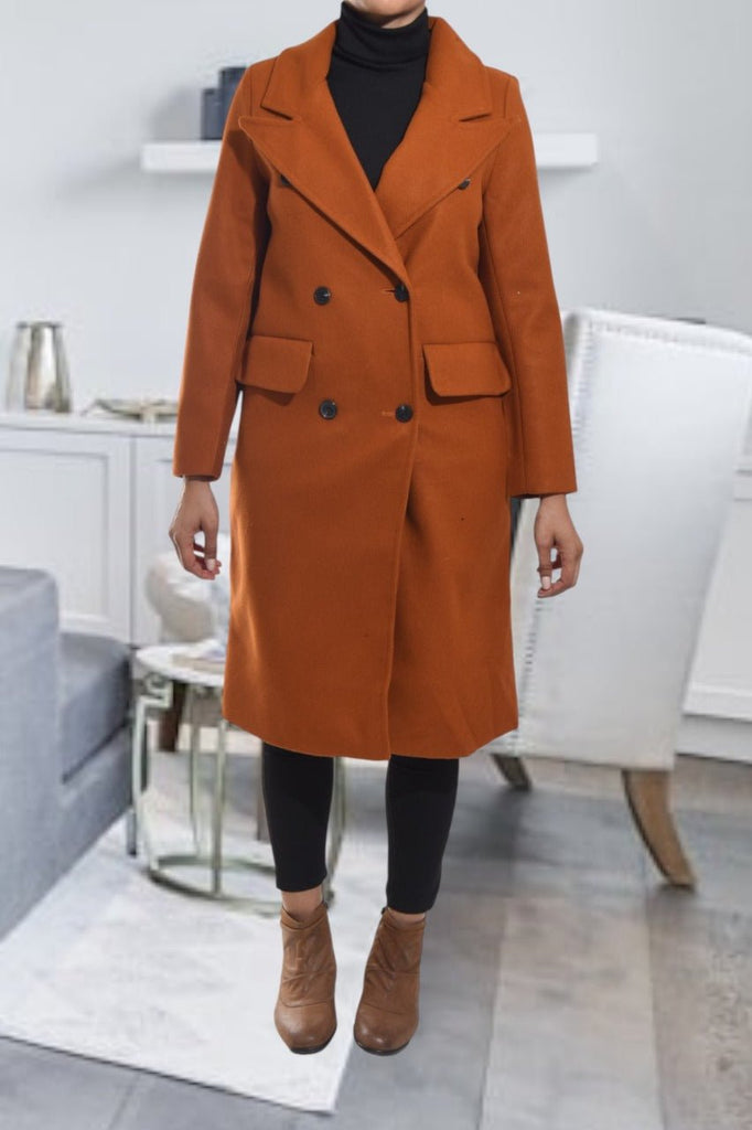 Ladies Long Orange Coat - StylePhase SA