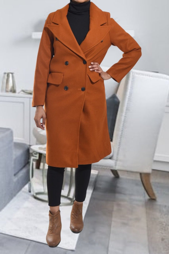 Ladies Long Orange Coat - StylePhase SA
