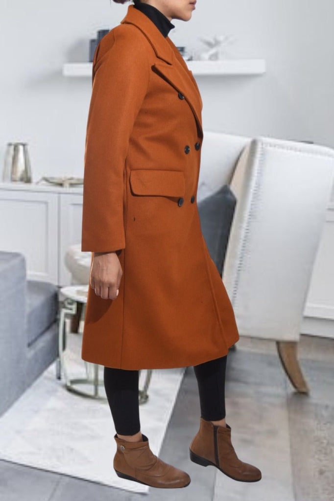 Ladies Long Orange Coat - StylePhase SA