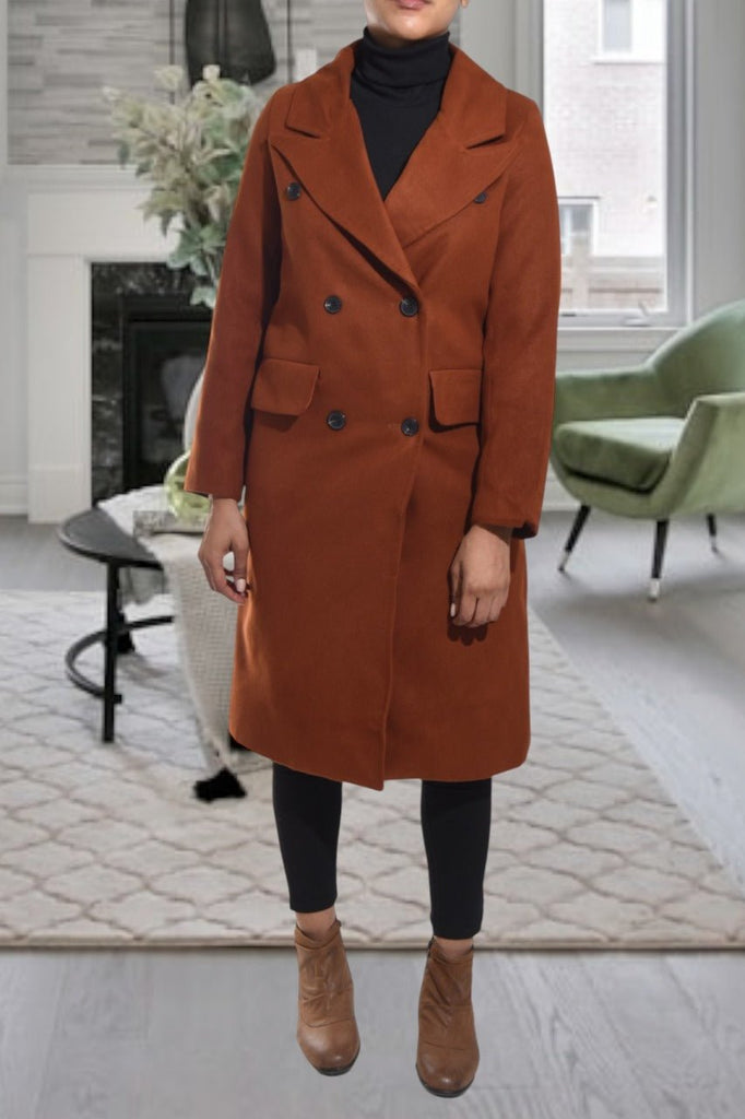 Ladies Long Rust Coat - StylePhase SA